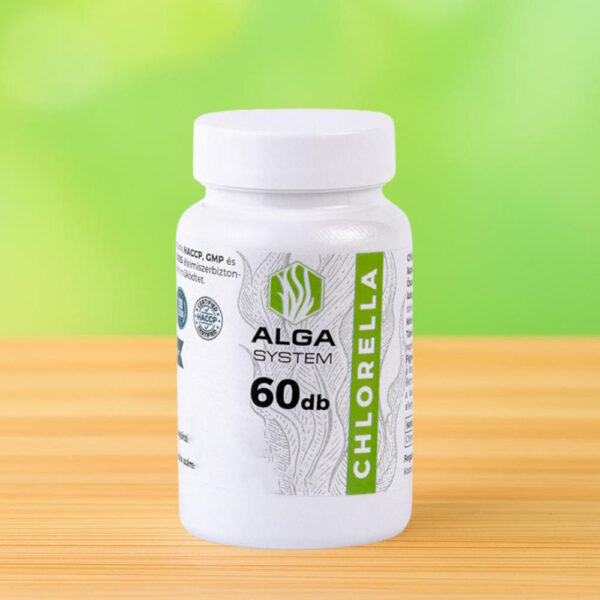 ALGA SYSTEM Chlorella Komplex – 60 db vegán alga tabletta méregtelenítéshez és immunerősítéshez